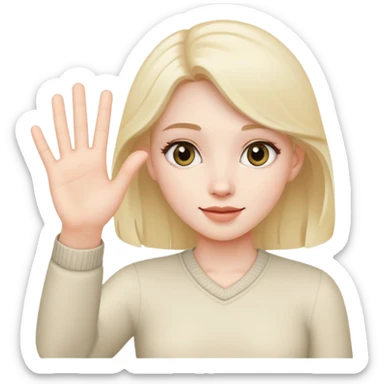 oh pale girl waving her hand sticker