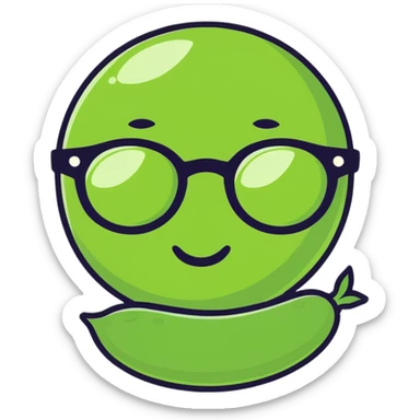 Peas sine Whit glases sticker