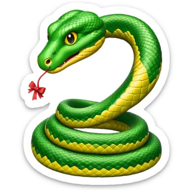 snake with bow sticker