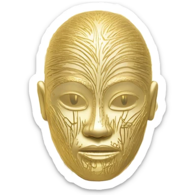 Psychology icon metallic gold and silver ombré with thin lines sticker