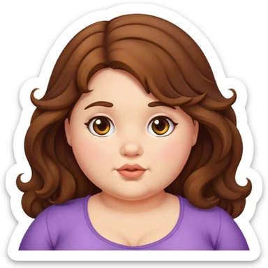 Chubby girl with wavy hair  sticker