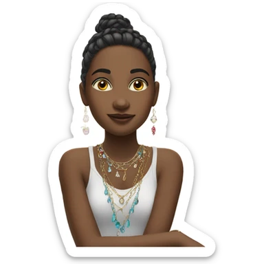 girl with jewelry by window sticker