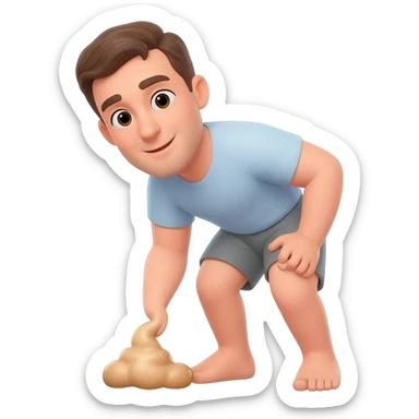 Pooping man sticker