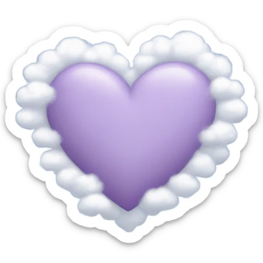 light violet heart with clouds sticker