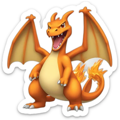 charizard roaring forwards sticker