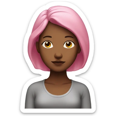 Meditation girl with pink hair sticker