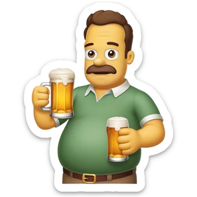 Barney Gumble Simpson avec une bière sticker