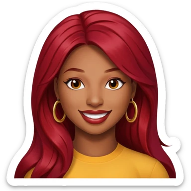 Megan Thee Stallion with long dark red hair  sticker