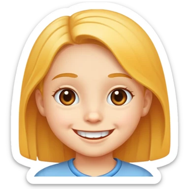 child smiling brightly, cheerful and friendly sticker