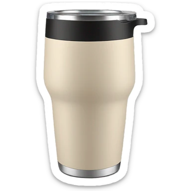 Beige 40oz tumbler with handle and tapered bottom  sticker