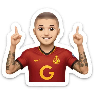 Mauro icardi Galatasaray formasıyla gol sevinci yapıyor sticker