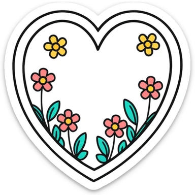 Heart with. Flowers sticker