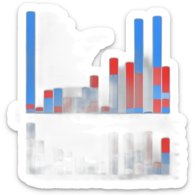Column Charts with red and blue columns sticker