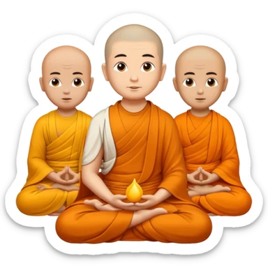 Buddha monks in mediatation sticker