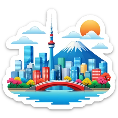 logo tokyo landscape  sticker