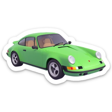green porsche 911 sticker