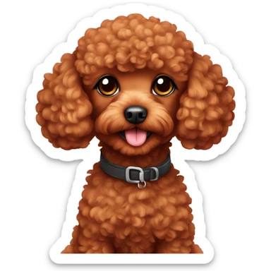 Red toy poodle sticker
