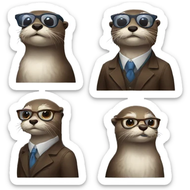 Otter with Glasses and a eagle sticker