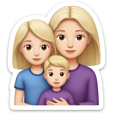 single parent family with two children sticker