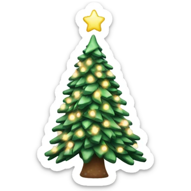 Christmas tree with lights and snow sticker