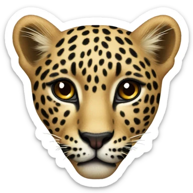 Leopard heart sticker