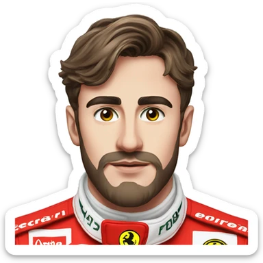 formula 1 ferrari Charles Leclerc with beard sticker