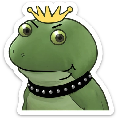 punk frog wearing leather jacket and piercings, graffiti background sticker