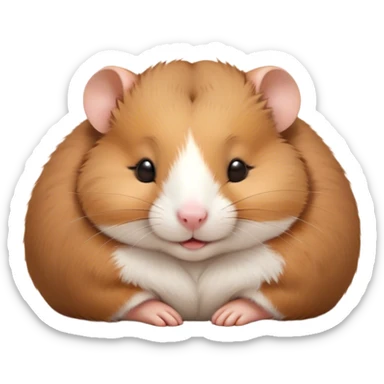 Meme-Worthy Cute Sleeping Brown Hamster Portrait Emoji, Head resting peacefully with a contented smile, showcasing a delightfully compact build and a luxuriously soft rich brown fur, eyes shut in a serene nap, Simplified yet hilariously adorable features, highly detailed, glowing with a soft, drowsy light, high shine, relaxed and utterly lovable, stylized with an air of playful laziness, bright and heartwarming, soft glowing outline, capturing the essence of a comically sleepy hamster, so meme-worthy it feels like it could instantly become the next viral sensation of adorable slumber! sticker