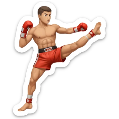 kickboxer kicking sticker