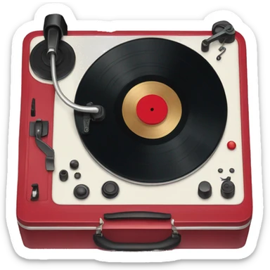 cherry red record player sticker