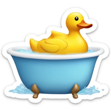 A rubber duck in a bath sticker
