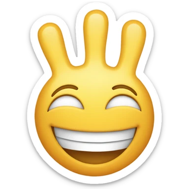 Smily face with two fingers up sticker