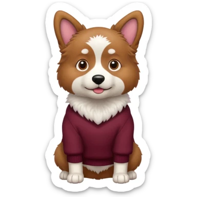 dog wearing a burgundy jumper sticker