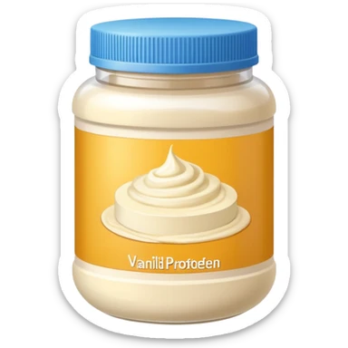 vanilla protein powder jar labeled vanilla picture icon sticker