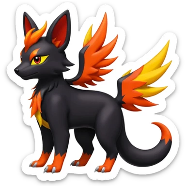 
Houndour-Torracat-Zorua-Salandit-Noibat-Flareon-Fakémon-Digimon-fusion (full body) sticker