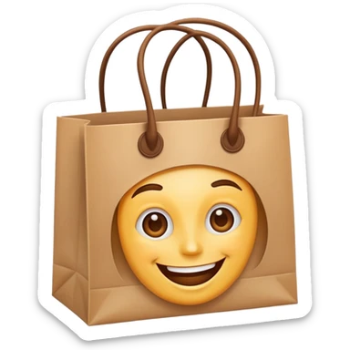 happy customer with shopping bag sticker