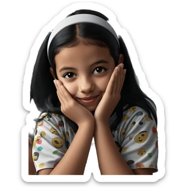 smiling girl with black hair sticker