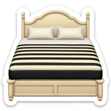 Cream colored bed with black stripes sticker