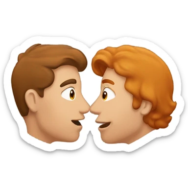 Brunette Man Kissing ginger man sticker