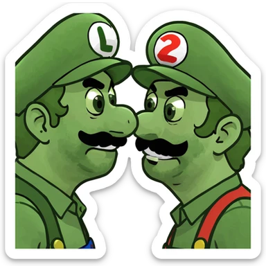 mario and luigi kissing sticker