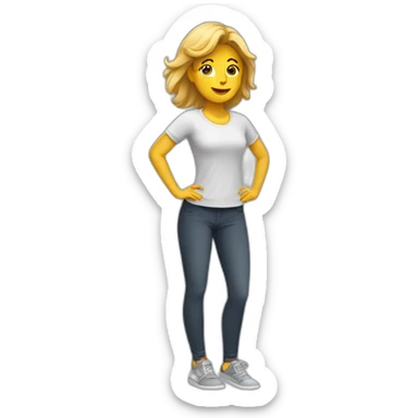 Women en voyant son corps en entier sticker