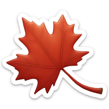 One red maple leaf sticker