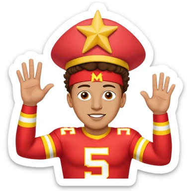 Patrick mahomes waving to patrick star sticker