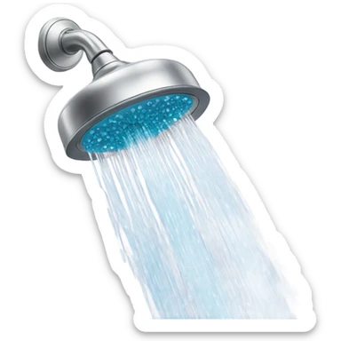 Glitter pouring from the showerhead sticker