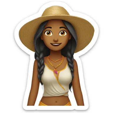 Indian girl vacation sticker