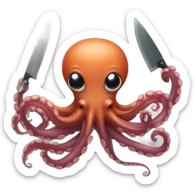 octopus with knives sticker