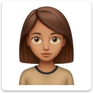 A tan girl with brown eyes and 3B Brown hair  sticker