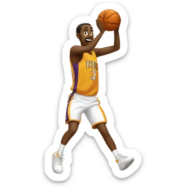 basketballer scoring 3 pointer sticker