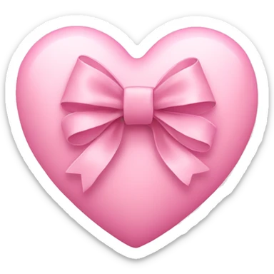 baby pink heart with a bow  sticker