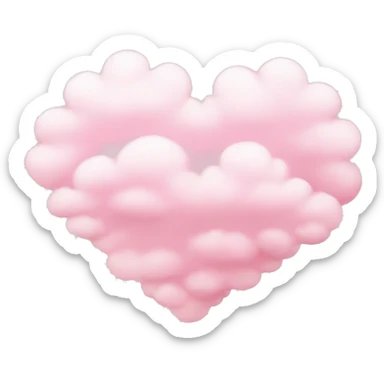 light pink heart cloud sticker